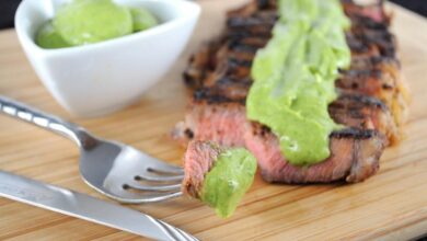 One pan steak with avocado butter