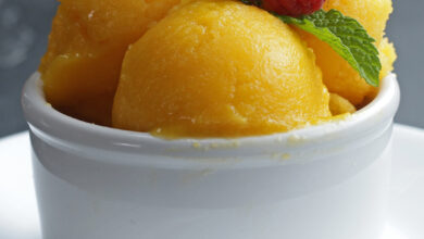 3 ingredient mango sherbet