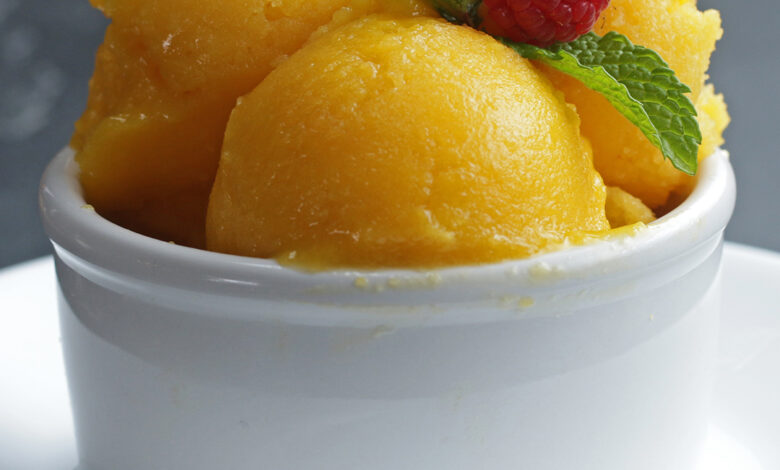 3 ingredient mango sherbet