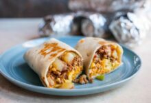 Egg bean breakfast burrito