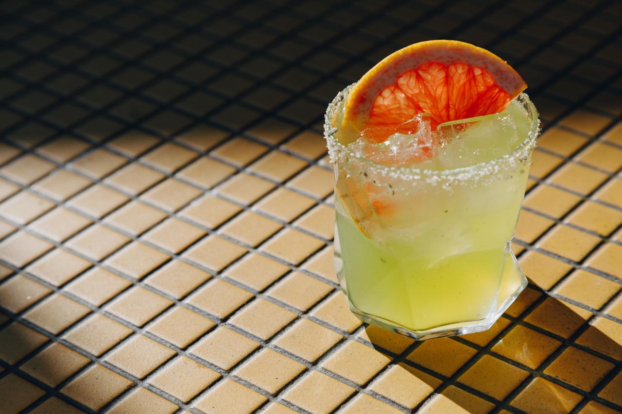 Mardi gras blackberry basil margarita