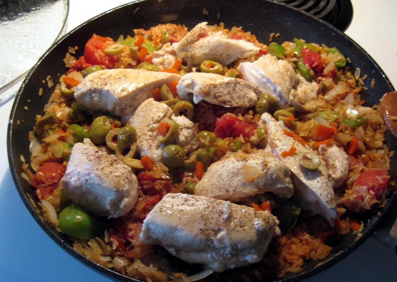 Skillet recipe rice spanish chicken cardstock cats