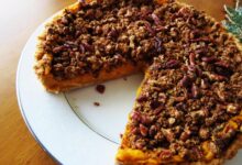 Sweet potato pecan tart