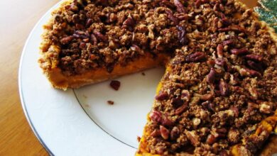 Sweet potato pecan tart