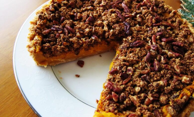 Sweet potato pecan tart