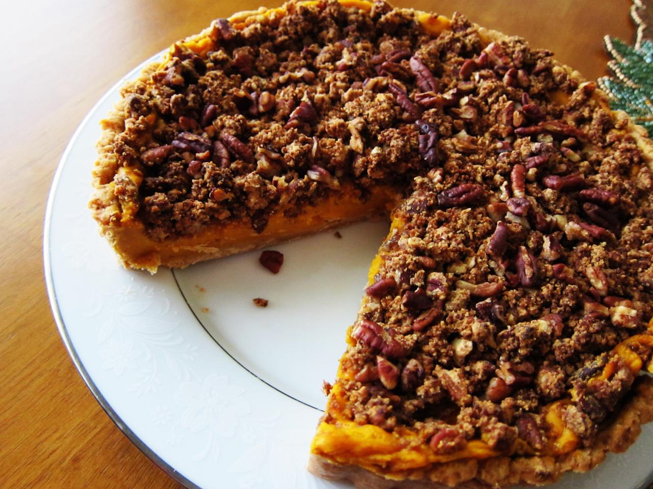 Sweet potato pecan tart