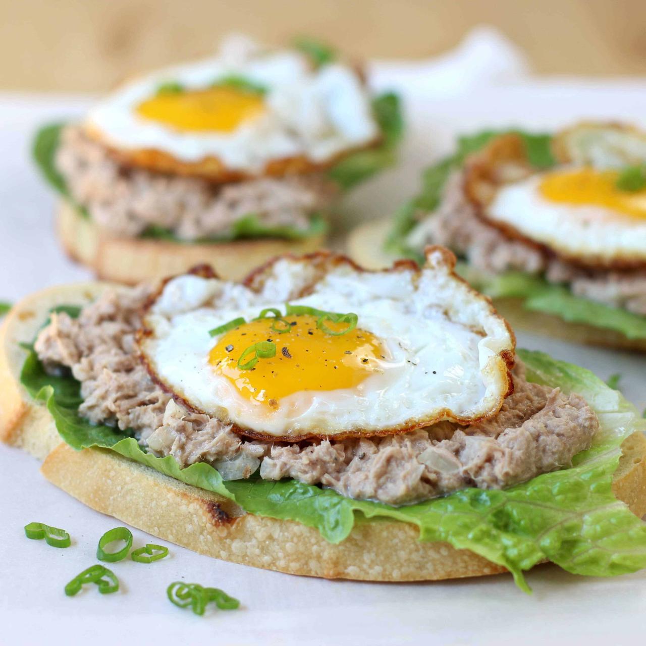 Open faced avocado egg salad sandwich