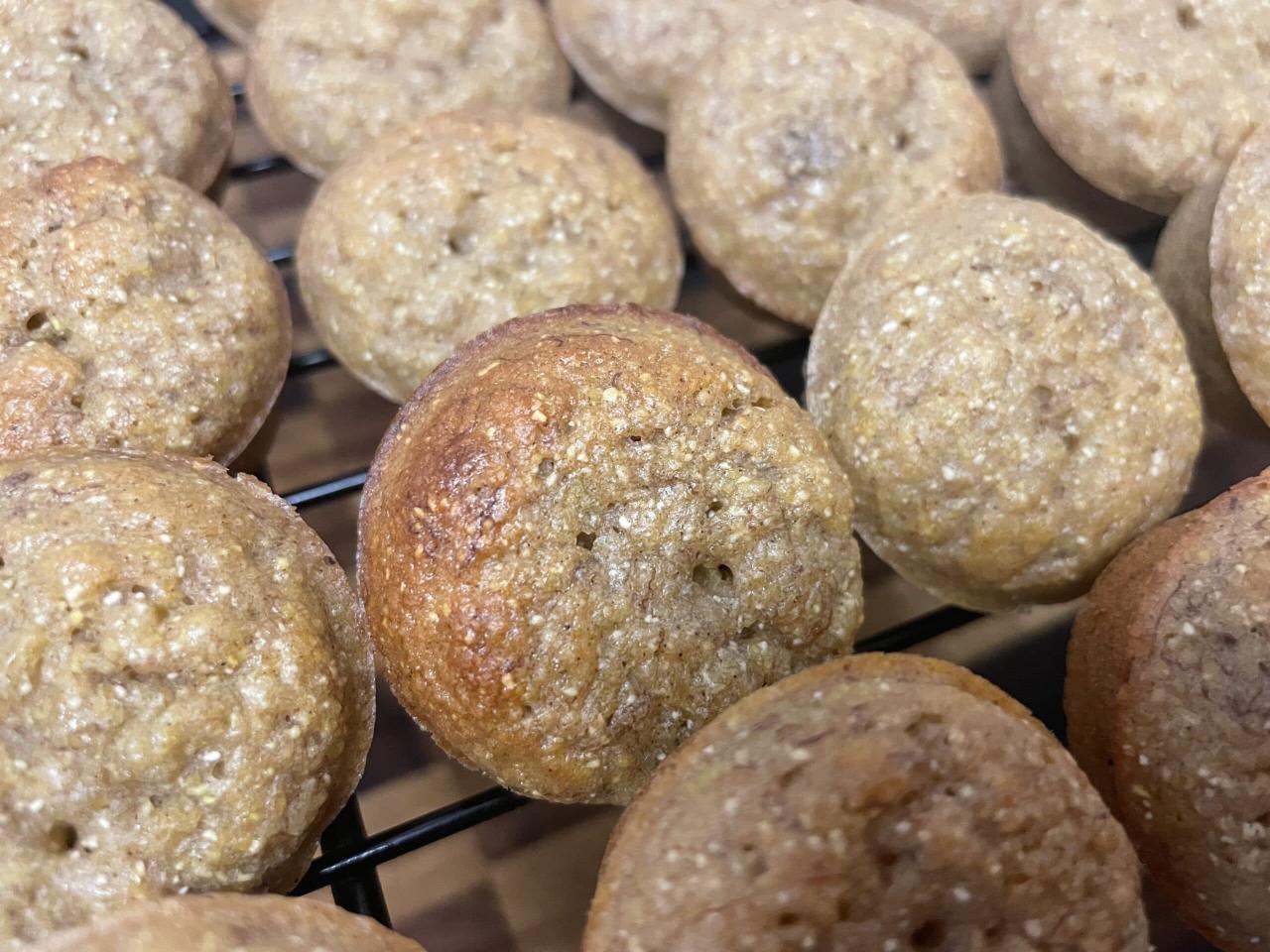 Mini banana bran muffin