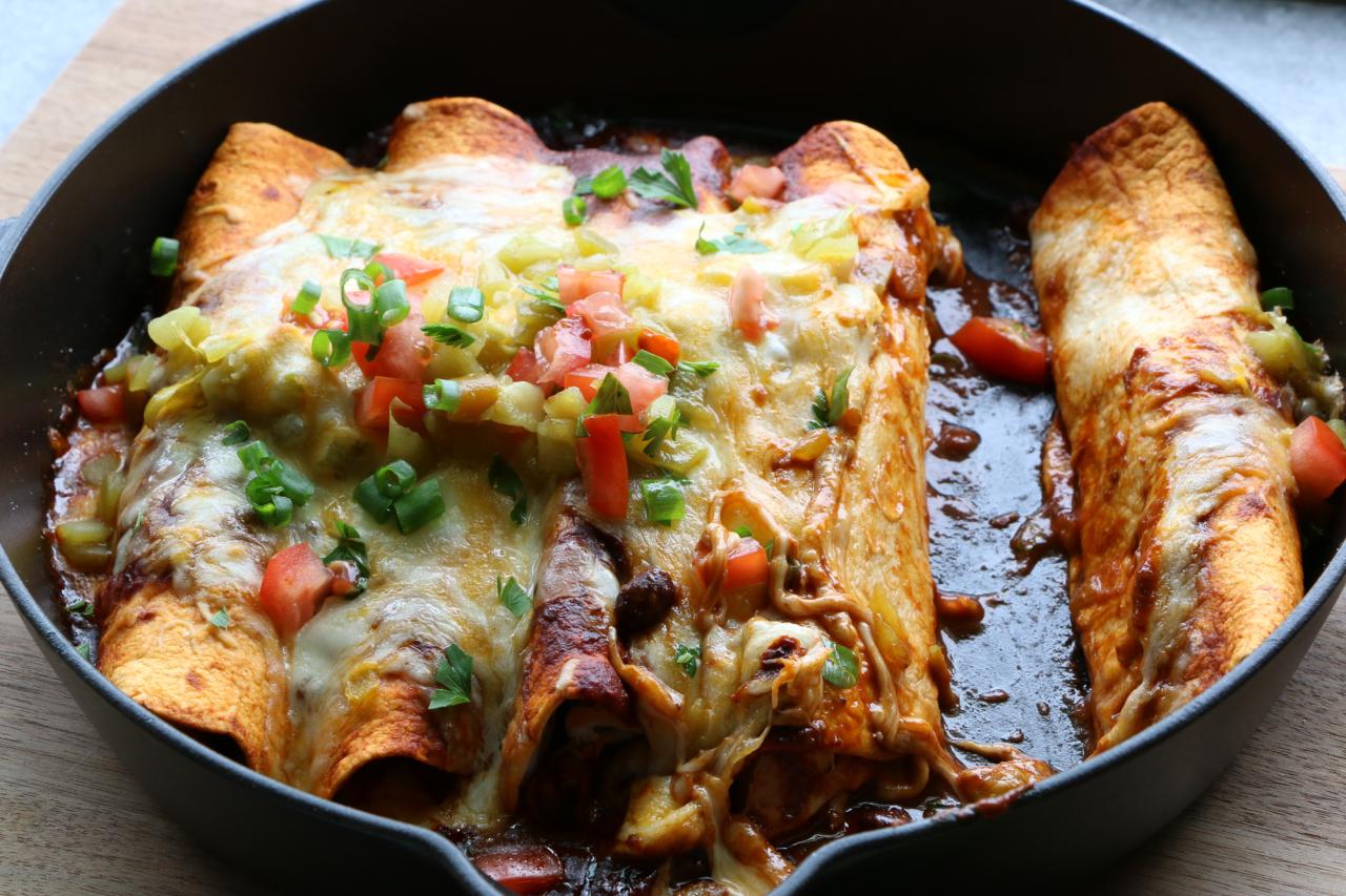 High fiber chicken and black bean enchiladas