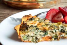 Kale egg white quiche with sweet potato crust