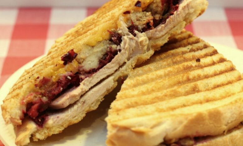 Thanksgiving leftovers panini