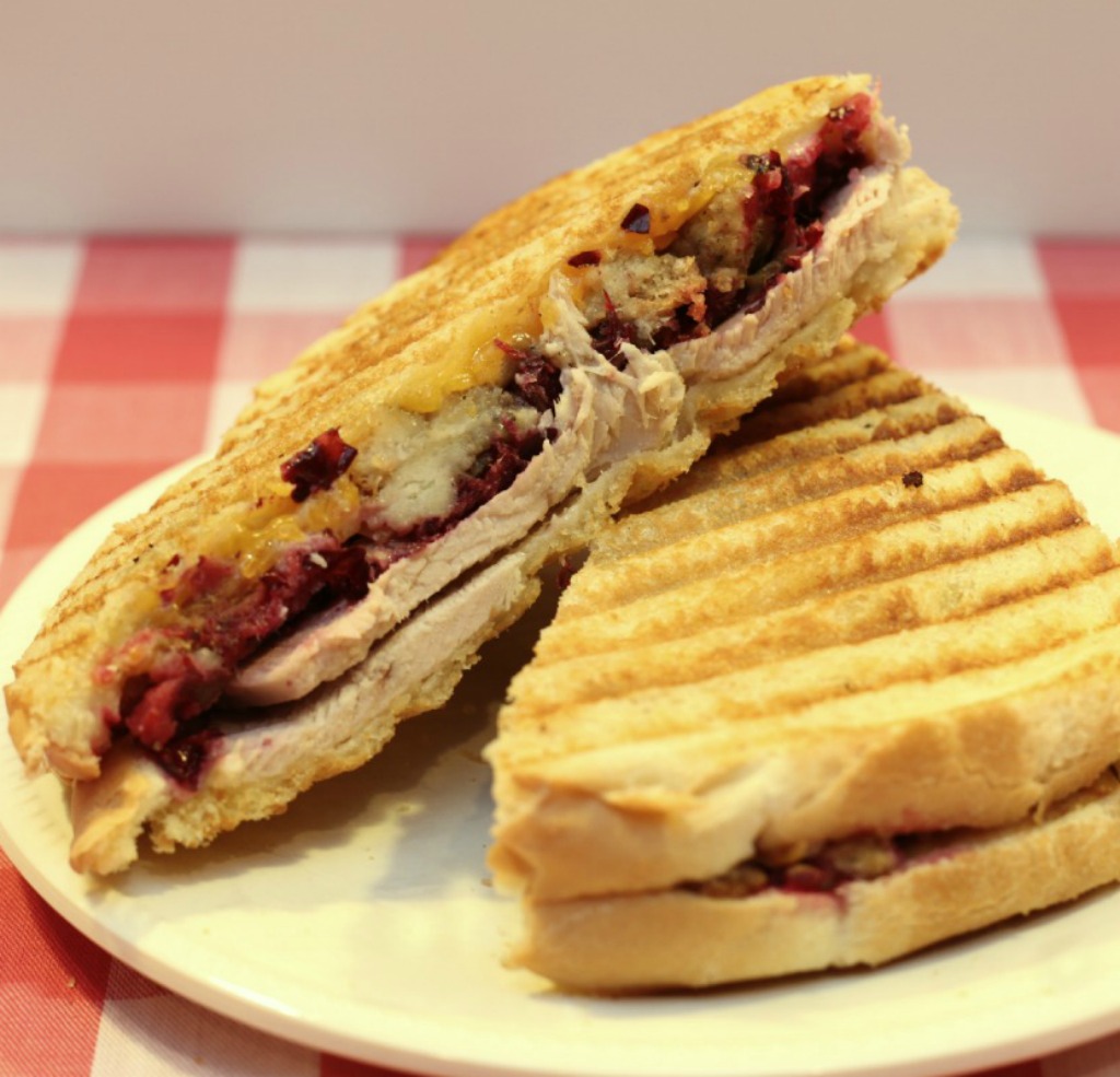 Thanksgiving leftovers panini