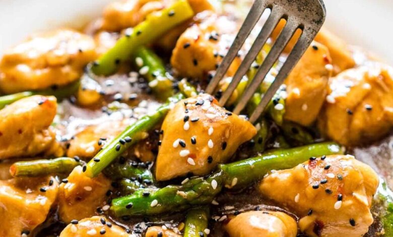 Lemon chicken asparagus stir fry