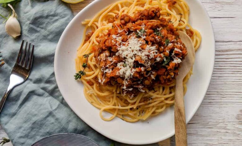 Pasta lentil bolognese recipe