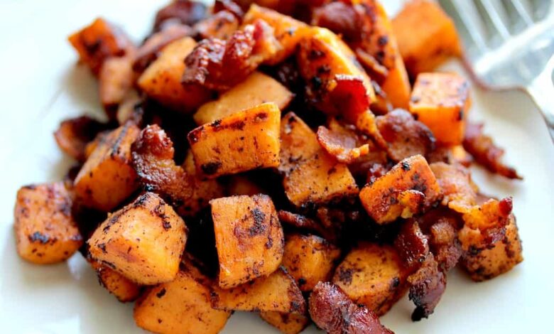 Bacon sweet potato hash