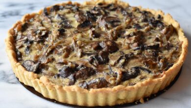 Rustic vegan mushroom tart