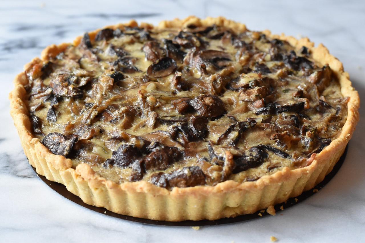 Rustic vegan mushroom tart