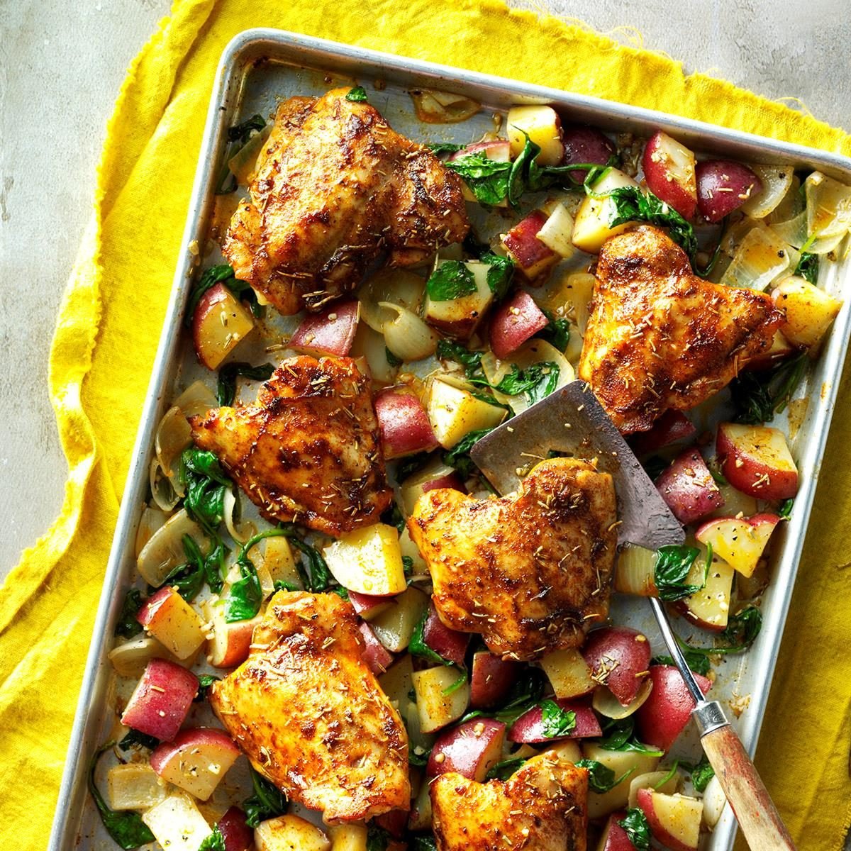 Sheet pan balsamic herb chicken vegetables