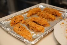 Panko crusted chicken hot greens