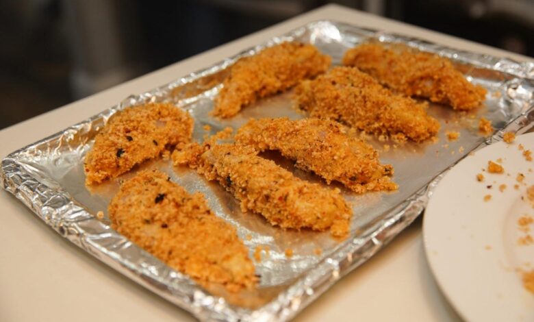 Panko crusted chicken hot greens