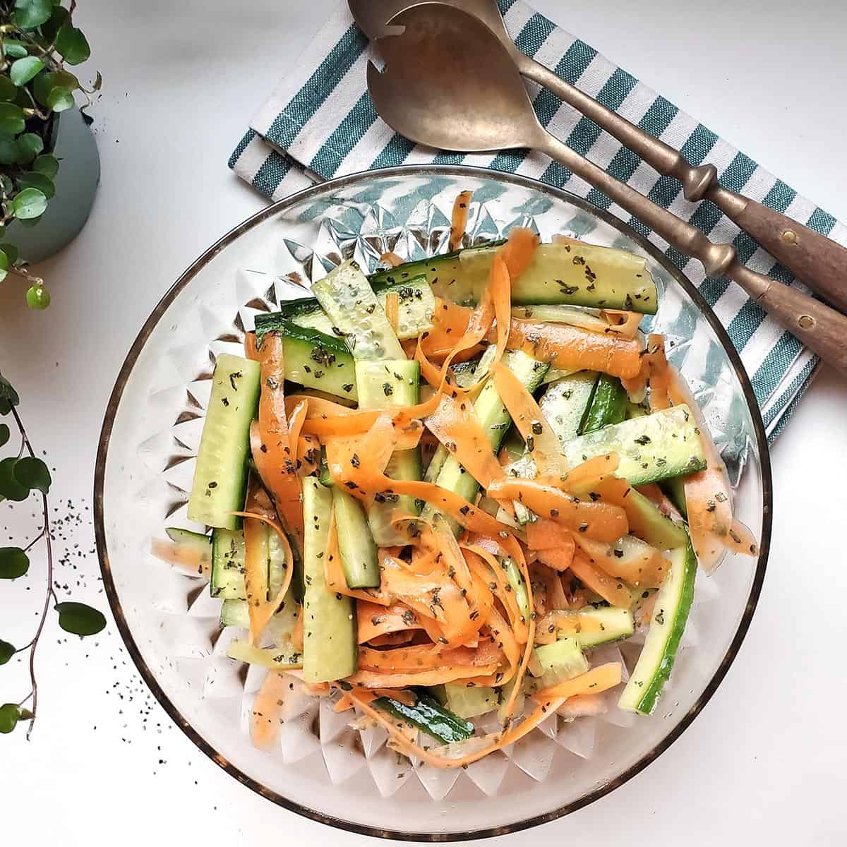 Raw carrot salad with ginger lime peanut sauce