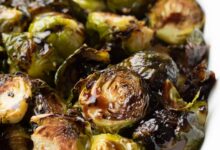 Pan seared balsamic brussels sprouts