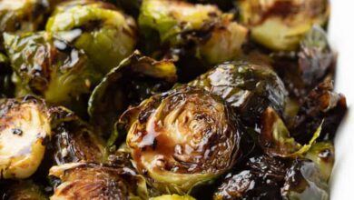 Pan seared balsamic brussels sprouts