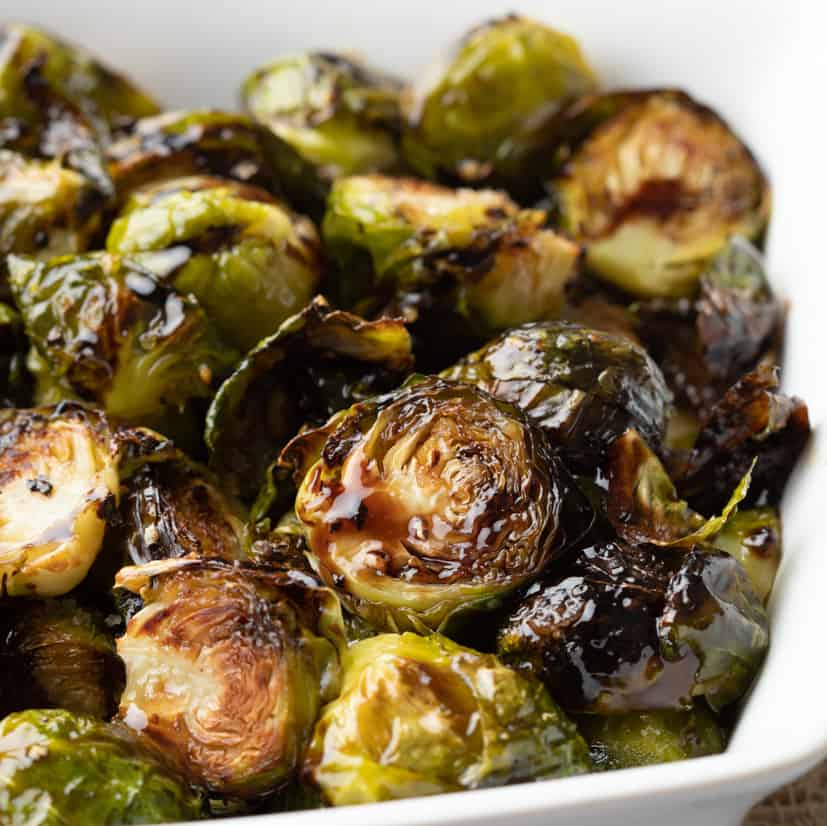 Pan seared balsamic brussels sprouts