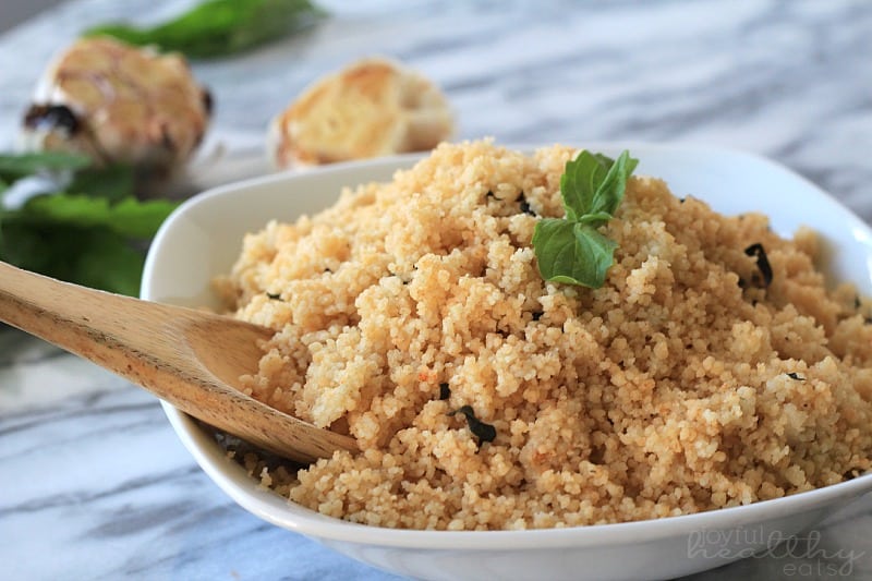 Whole wheat couscous with cucumber and almonds