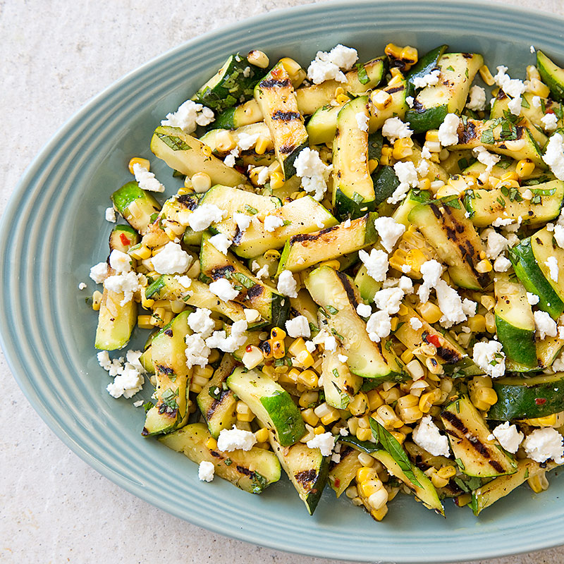 Grilled zucchini corn salad