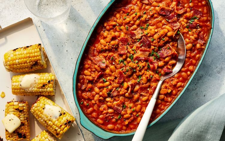 Sweet smoky roasted chicken and beans