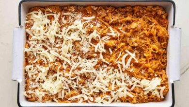 Mushroom bolognese spaghetti squash casserole