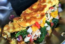 Spinach and cheese omelet