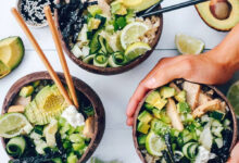 Sustainable seafood sushi bowls