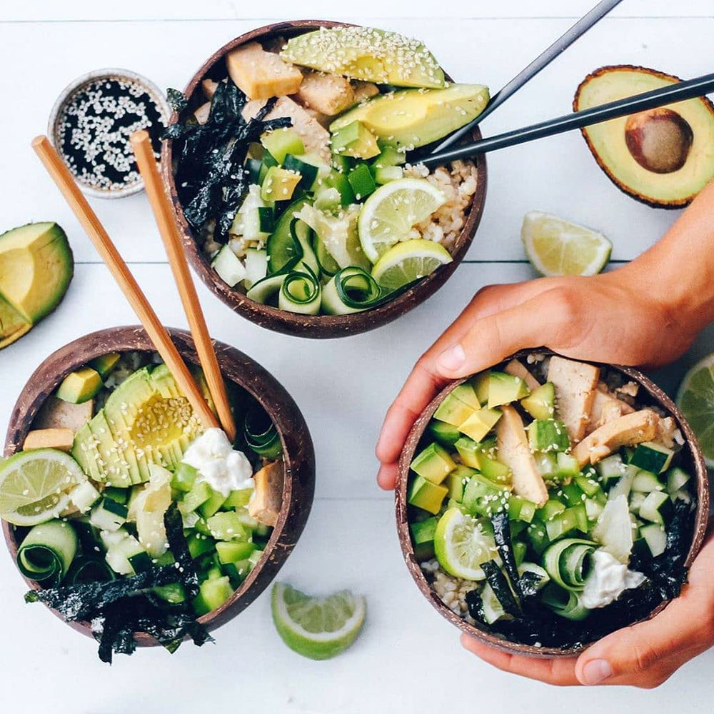 Sustainable seafood sushi bowls