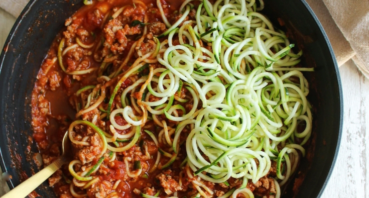 Turkey bolognese with zucchini noodles