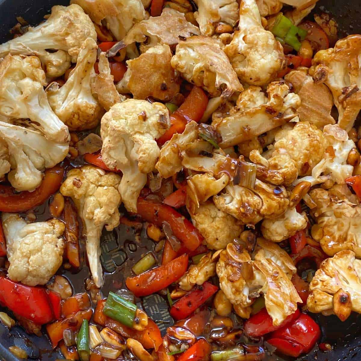 Sheet pan kung pao cauliflower steaks