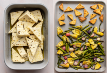 Sheet pan tofu and veggies in sesame sauce