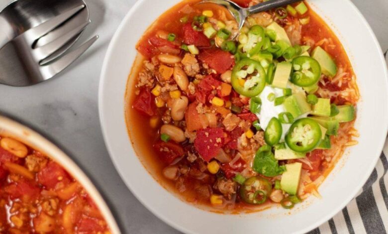 Easy turkey and white bean chili