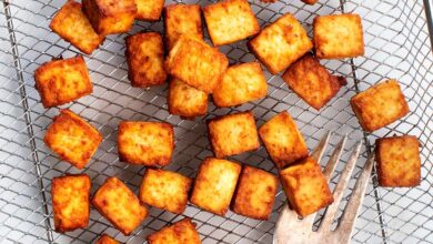 Crispy air fried tofu bowls