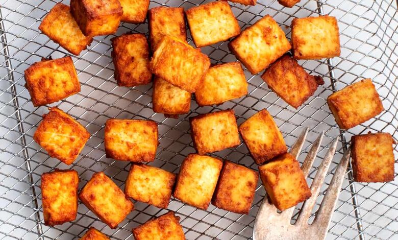 Crispy air fried tofu bowls