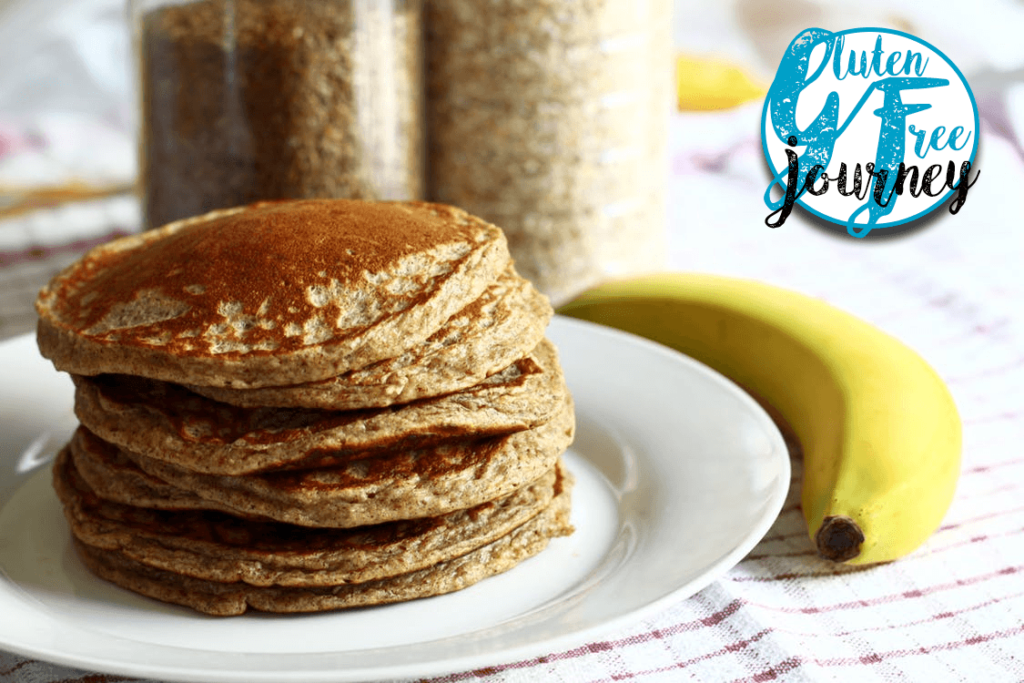 Almond flour pancakes with yogurt and nectarines