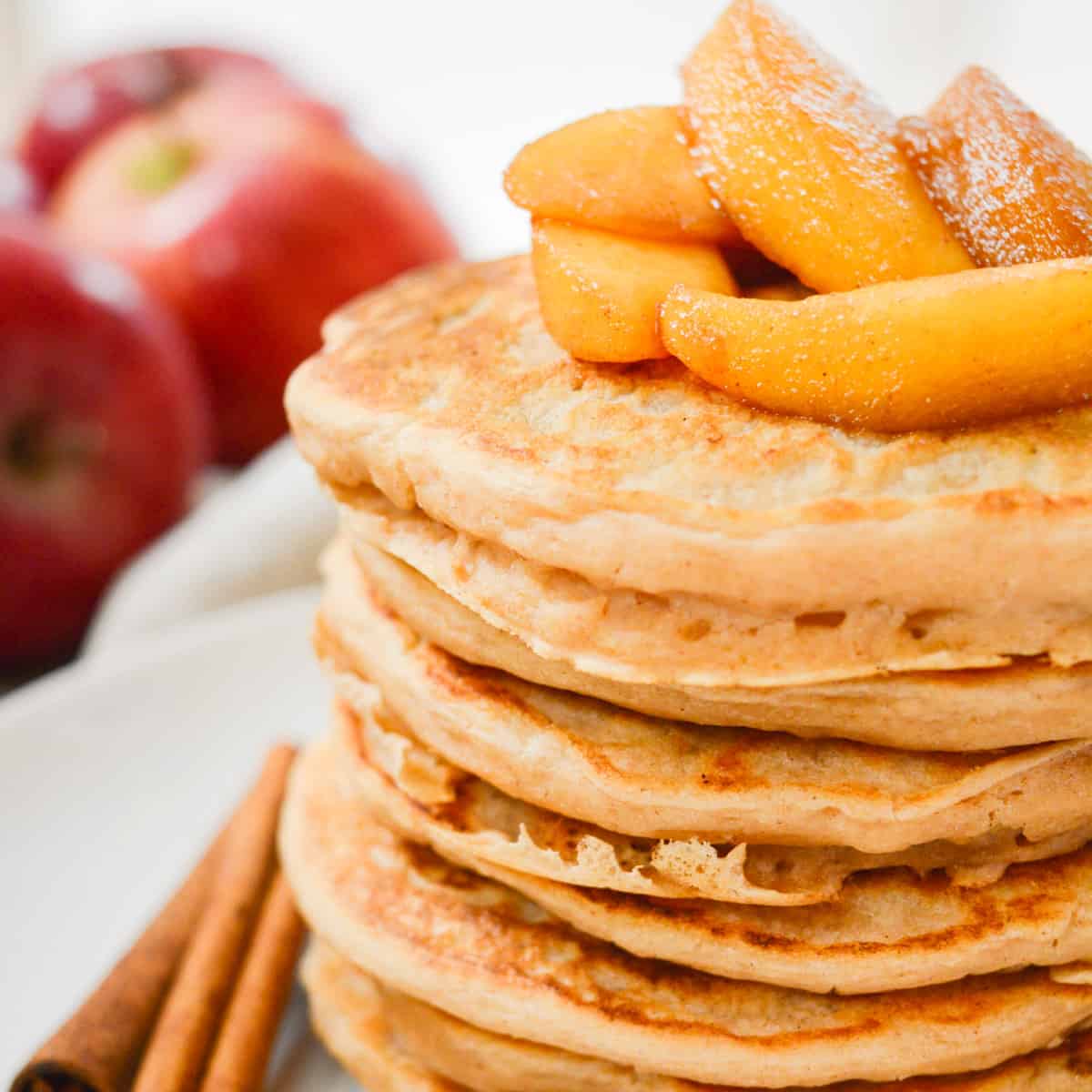 Whole grain cinnamon apple pancakes