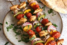 Chicken veggie skewers peanut sauce recipe