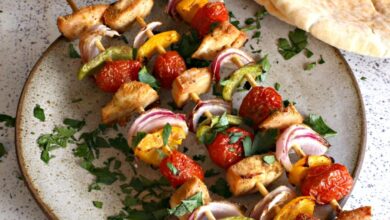 Chicken veggie skewers peanut sauce recipe