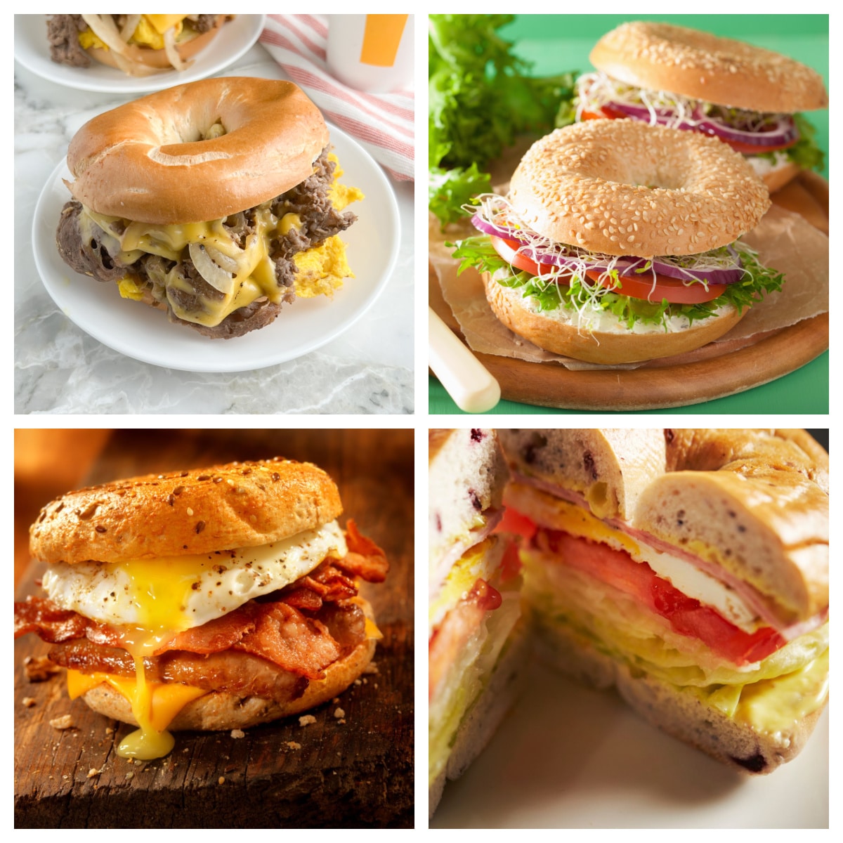 Freezer bagel breakfast sandwiches