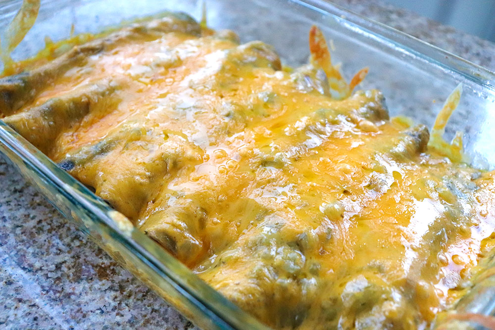 Quick and easy green chicken enchiladas