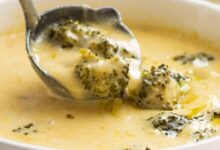 Roasted broccoli cheese soup