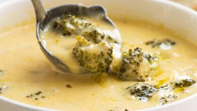 Roasted broccoli cheese soup