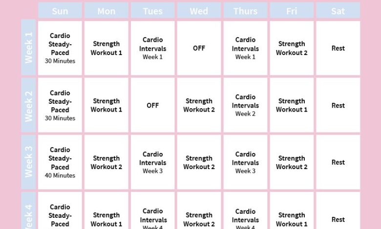 4 week fitness plan increase strength day 8